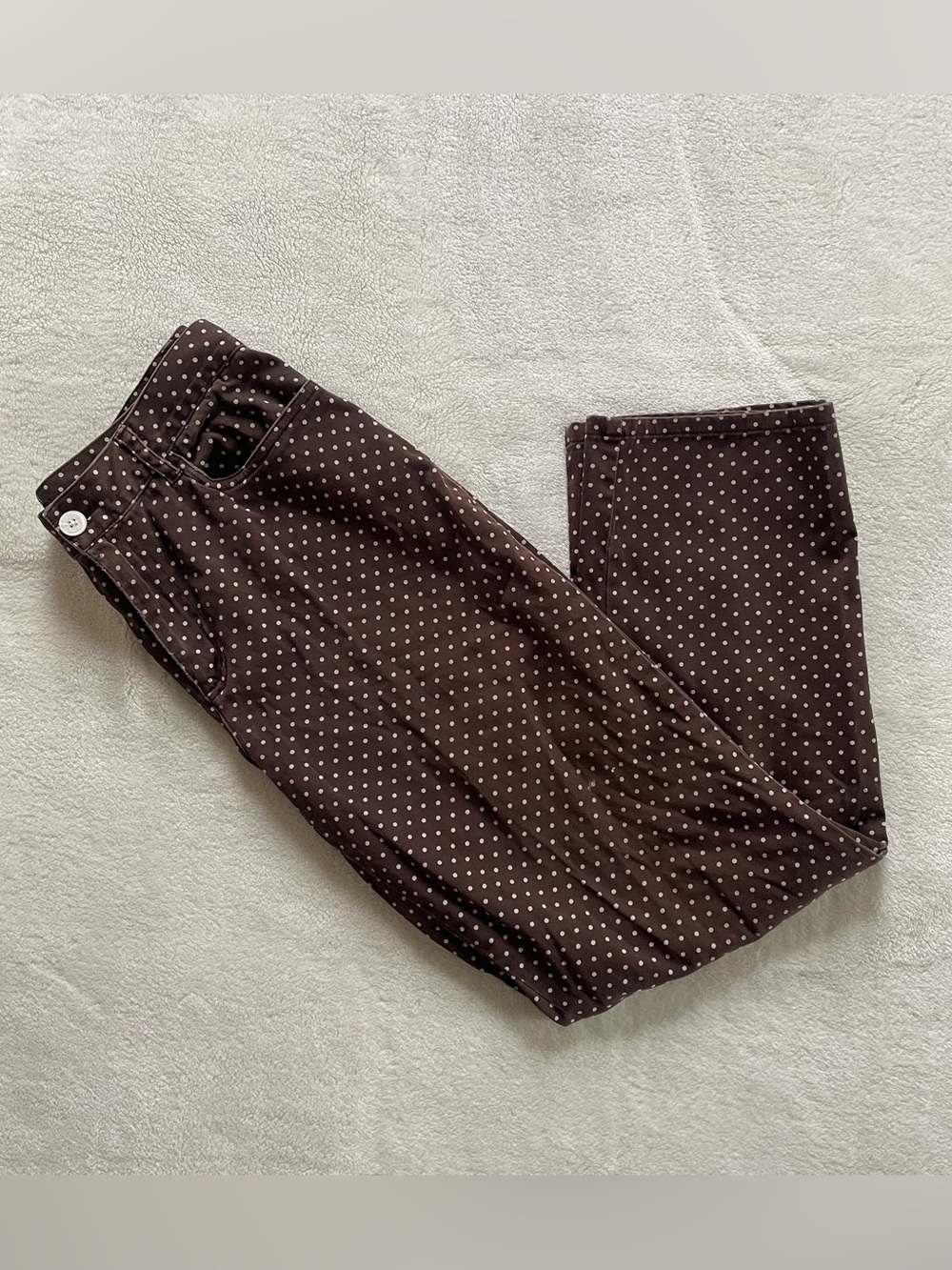 Chaps Brown Polka Dotted Office Slacks size 8